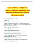 Polestar Pilates &lbrace;PP&rcub; Exam   Tested Questions Reviewed And  Revised With Correct Answers   Already Passed&excl;&excl; 