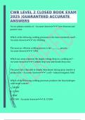 CWB LEVEL 2 CLOSED BOOK EXAM 2025 &vert;GUARANTEED ACCURATE ANSWERS