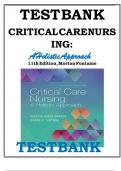 Test bank for critical care nursing a holistic approach 11th edition morton fontaine