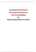 Test Bank For Psychiatric Nursing Contemporary Practice 7th Edition By Mary Ann Boyd&semi; Rebecca Luebbert
