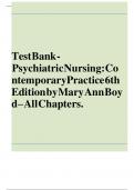 Test bank for psychiatric nursing contemporary practice 6th edition by mary ann boyd