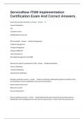 ServiceNow ITSM Implementation Certification Exam And Correct Answers&period;