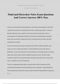 Fluid and Electrolyte Nclex Exam Questions And Correct Answers 100&percnt; Pass