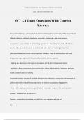 OT 121 Exam Questions With Correct Answers