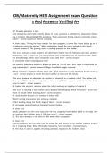 OB&sol;Maternity HESI Assignment exam