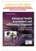 COMPLETE TEST BANK&colon; For Advanced Health Assessment And Differential Diagnosis&colon; Essentials For Clinical Practice 1st Edition By Suzanne Smeltzer Latest Update