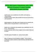 HPEX 300 Exam 2 Questions with 100&percnt; Correct Answers &vert; Latest Version &lpar;2024&sol;2025&rpar; Expert Verified