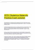 HESI Obstetrics-Maternity Practice Exam solution 