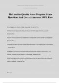 WeLocalize Quality Rater Program Exam Questions And Correct Answers 100&percnt; Pass