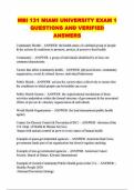 MBI 131 MIAMI UNIVERSITY EXAM 1 QUESTIONS AND VERIFIED ANSWERS