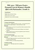 NSG 3022 &sol; NSG3022 Exam 1 &vert; 2026&sol;2027 &vert; Prenatal Care & Women&OpenCurlyQuote;s Health &vert; Q&A with Rationales &vert; GTPAL&comma; HIV in Pregnancy&comma; Preeclampsia&comma; Fetal Assessment &vert; Grade A&plus; 
