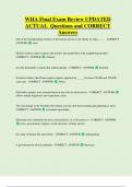 WHA Final Exam Review UPDATED ACTUAL Questions and CORRECT  Answers