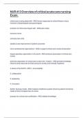 NUR 413 Overview of critical acute care nursing Exam&period;