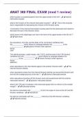 ANAT 380 FINAL EXAM &lpar;mod 1 review&rpar; Questions And Answers With Verified Tests 100&percnt; Correct Answers