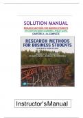 Solution Manual For Research Methods For Business Students&comma; 8th Edition by Mark Saunders&comma; Philip Lewis&comma; Verified Chapters 1 - 14&comma; Complete Newest Version