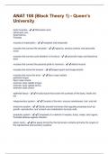 ANAT 100 &lpar;Block Theory 1&rpar; - Queen's University latest questions and answers all are correct 2025 graded A&plus;
