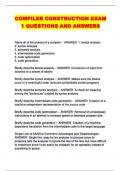 COMPILER CONSTRUCTION EXAM 1 QUESTIONS AND ANSWERS