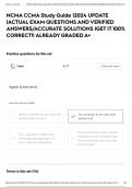 NCMA CCMA Study Guide &vert;2024 UPDATE &vert;ACTUAL EXAM QUESTIONS AND VERIFIED ANSWERS&sol;ACCURATE SOLUTIONS &vert;GET IT 100&percnt; CORRECT&excl;&excl; ALREADY GRADED A&plus;