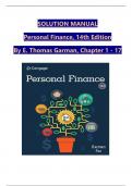SOLUTION MANUAL Personal Finance&comma; 14th Edition By E&period; Thomas Garman&comma; Chapter 1 - 17