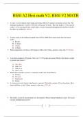 HESI A2 MATH V2 LATEST ENTRANCE EXAM 2024&vert; Graded A&plus;
