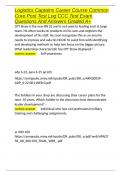Logistics Captains Career Course Common Core Post Test Log CCC Test Exam Questions And Answers Graded A&plus;