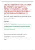 HESI ADVANCED PATHOPHYSIOLOGY LATEST  EXAM TEST BANK 2024-2025 WITH 400&plus;  NEWEST EXAM QUESTIONS & CORRECT  VERIFIED ANSWERS HESI PATHOPHYSIOLOGY  ACTUAL EXAM &lpar;GUARANTEED PASS A&plus;&rpar;