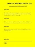 SPECIAL RIGGERS EXAM QUESTIONS AND ANSWERS 2024
