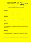  SOCIOLOGY 1301 FINAL EXAM QUESTIONS AND ANSWERS 2024