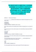 NJ DEFENSIVE DRIVING COURSE &lpar;AMERICAN SAFETY COUNCIL&rpar;  QUESTIONS AND VERIFIED ANSWERS ALL 4 MODULES & FINAL EXAM 2024-2025 NEW UPDATE GARDED A&plus; 