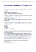 Contractors Law Exam CA Practice Test 1 latest questions and answers all are correct 2025 graded A&plus;