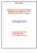 Test Bank for Management Information Systems Managing the Digital Firm&comma; 17th Edition by Laudon &lpar;All Chapters included&rpar;