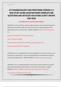ATI PHARMACOLOGY CMS PROCTORED EXAM VERSION 1-3  AND STUDY GUIDE QUESTION BANK COMPLETE 500  QUESTIONS AND DETAILED SOLUTIONS LATEST UPDATE  THIS YEAR