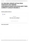 CLC 056 &vert;2024 UPDATE &vert;ACTUAL EXAM QUESTIONS AND VERIFIED ANSWERS&sol;ACCURATE SOLUTIONS &vert;GET IT 100&percnt; CORRECT&excl;&excl; ALREADY GRADED A&plus;