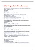 CNA Oregon State Exam Questions And Answers With Latest Updates