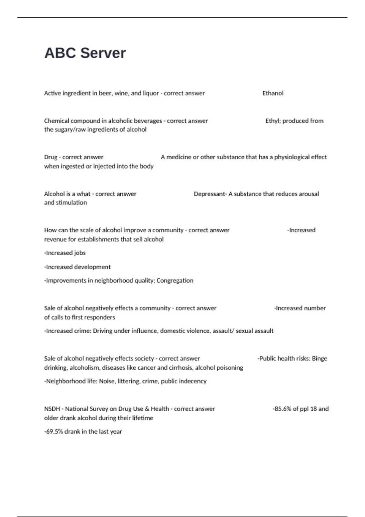 ABC Server Certification Review Exam Questions With Well Elaborated ...