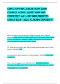 CMN 170V FINAL EXAM EXAM WITH CORRECT ACTUAL QUESTIONS AND CORRECTLY  WELL DEFINED ANSWERS LATEST 2024 &ndash; 2025  ALREADY GRADED A&plus; 