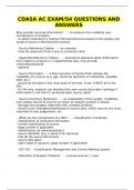 CDASA AC EXAM&sol;54 QUESTIONS AND ANSWERS