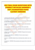 IHS FINAL EXAM QUESTIONS WITH  CORRECT DETAILED ANSWERS &vert;&vert;  100&percnt; GUARANTEED PASS&excl;&excl;  <LATEST VERSION> 