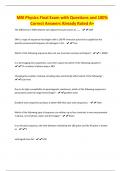 MRI Physics Final Exam with Questions and 100&percnt; Correct Answers Already Rated A&plus;