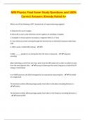 MRI Physics Final Exam Study Questions and 100&percnt; Correct Answers Already Rated A&plus;