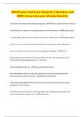 MRI Physics Final Exam Study Set&vert; Questions and 100&percnt; Correct Answers Already Rated A&plus;