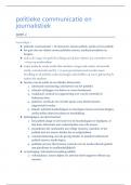 Samenvatting - Politieke Communicatie en Journalistiek