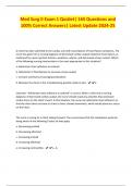 Med Surg II Exam 1 Quizlet&vert; 165 Questions and 100&percnt; Correct Answers&vert; Latest Update 2024-25