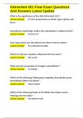 Fahrenheit 451 Final Exam Questions And Answers Latest Update 