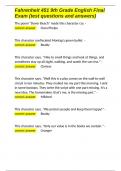 Fahrenheit 451 9th Grade English Final Exam &lpar;test questions and answers&rpar;