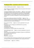 Washington Mast - Questions And Correct Answers