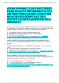 ATI RN PHARMACOLOGY PROCTORED EXAM 2024-2025 &sol;RN PHARMACOLOGY ATI PROCTORED ACTUAL EXAM TEST BANK 200 QUESTIONS AND 100&percnt; CORRECT VERIFIED ANSWERS&vert; WELL GRADED A&plus;