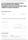 ALL THE COMSAE &vert;2024 UPDATE &vert;ACTUAL EXAM QUESTIONS AND VERIFIED ANSWERS&sol;ACCURATE SOLUTIONS &vert;GET IT 100&percnt; CORRECT&excl;&excl; ALREADY GRADED A&plus;