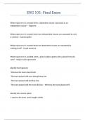 ENG 101 Final Exam Questions answers latest update