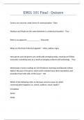 ENGL 101 Final - Quizzes Questions answers latest update